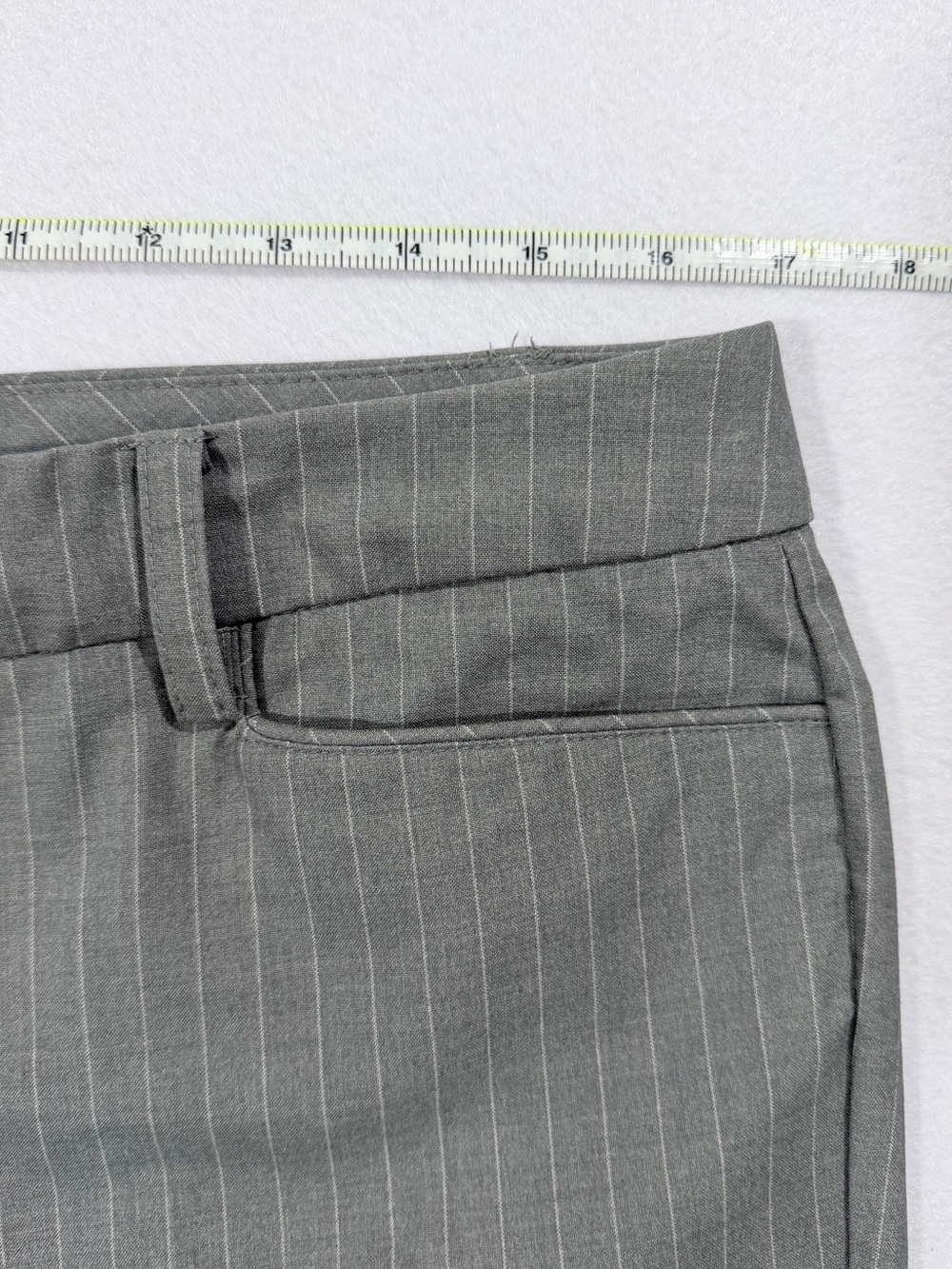 New York & Company Classic Pinstripe Work Pants - Gray - Picture 4 of 7